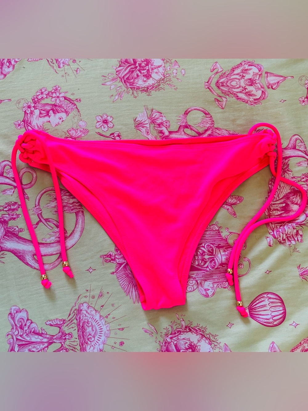 Neon Pink Women's Bikini Bottom - Adjustable Side Tie